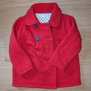 Baby Boden Red Pea Coat - 18-24m